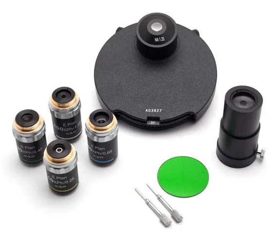 Innovation Microscope Infinity Turret Phase Kit: 10x, 20x, 40x, 100x, Brightfield, Darkfield - LW Scientific